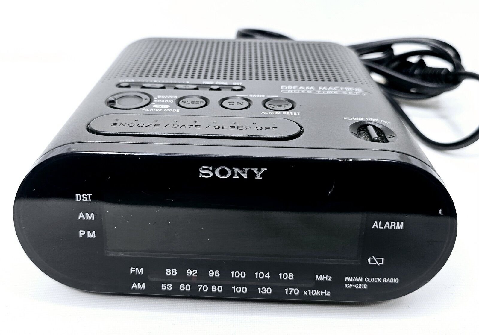 Sony Dream Machine Clock Radio - Black (ICFC218) - Tested Clean