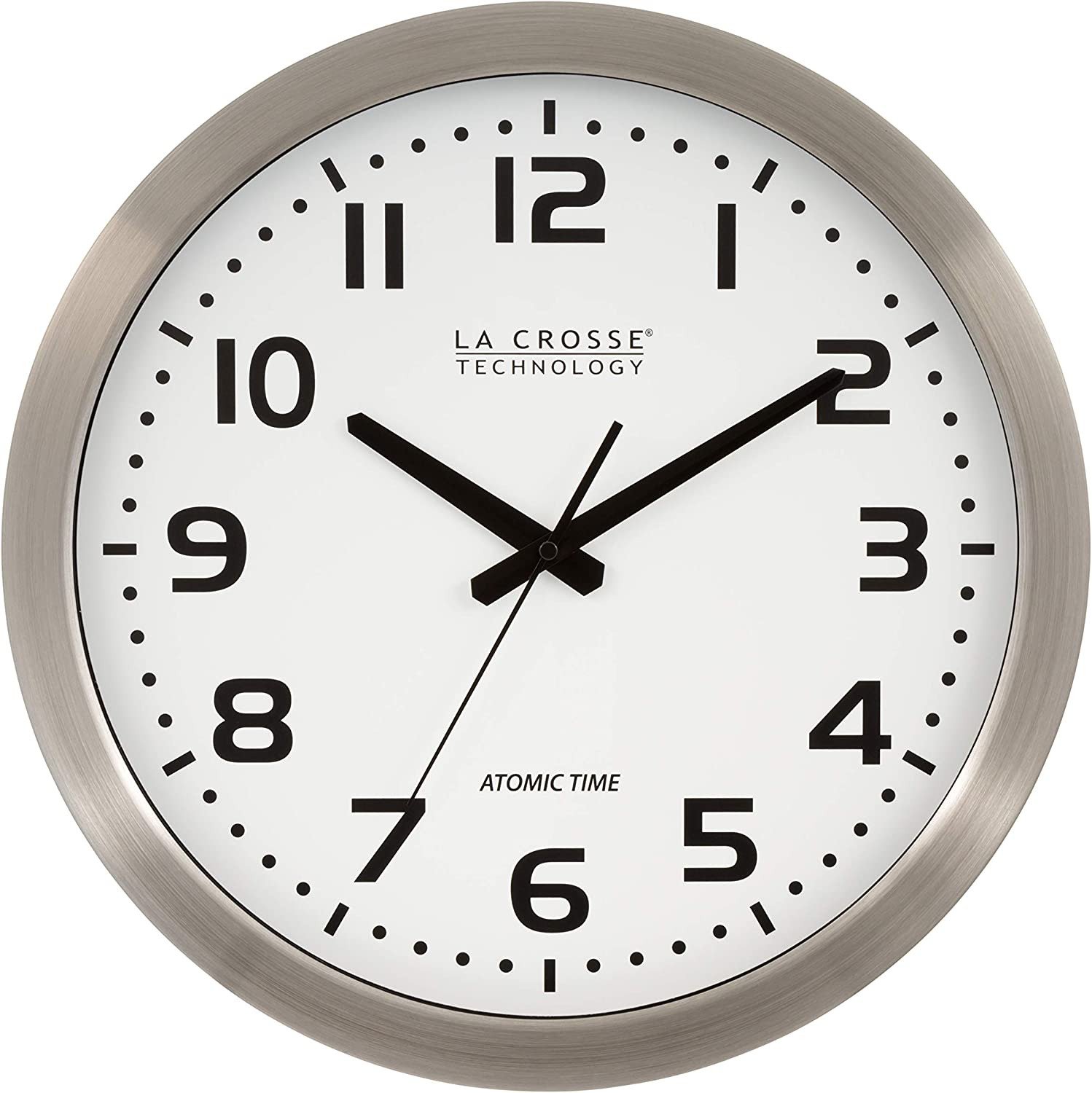 Stainless Steel Atomic Clock-White Dial
