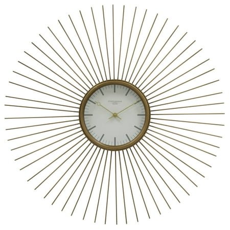 Studio Designs Home Modern 30 Golden Brass Starburst Metal Wall Clock