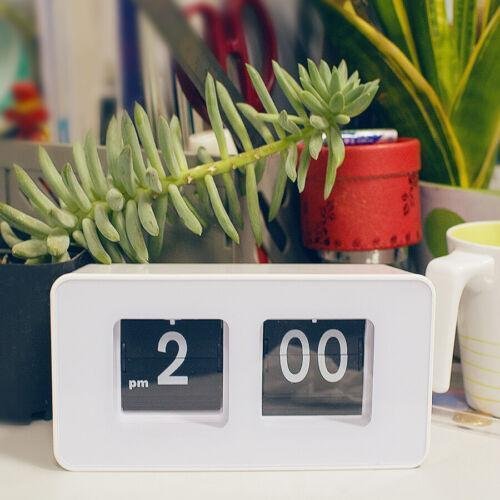 Stylish Retro Auto Flip Desk Clock - Modern Digital Table Alarm