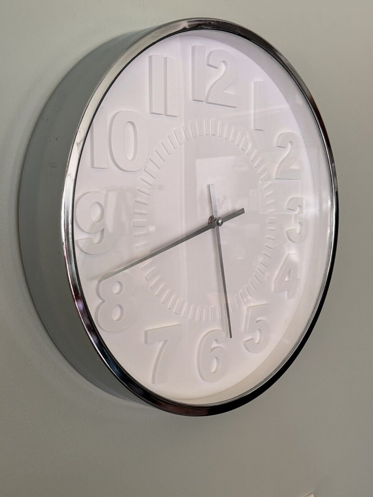 Super Cool Silver and White Wall Clock