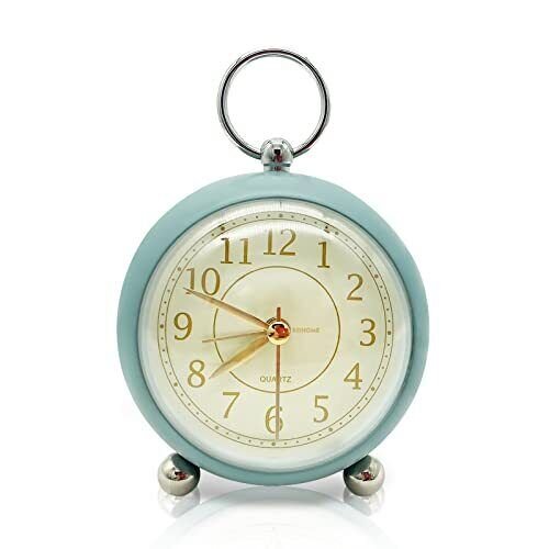 Table Clock Small Metal Desk Clocks Retro Shelf Night Light Clock for Living ...