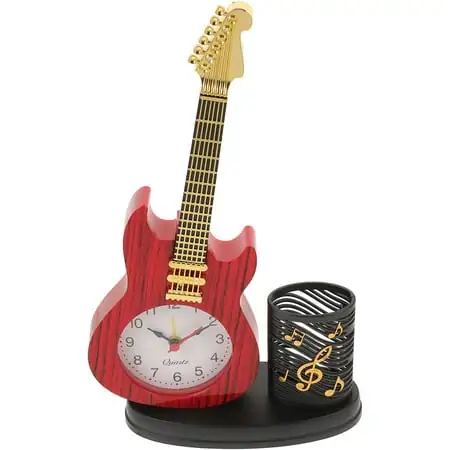 Tabletop Violin Clock Decorative Creative Alarm Desk Tabletop Violin Clock Decorative Creative Alarm Desk Pen Holder Living Room Model image
