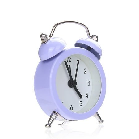 Twin Bell Silent Alloy Stainless Metal Alarm Clock