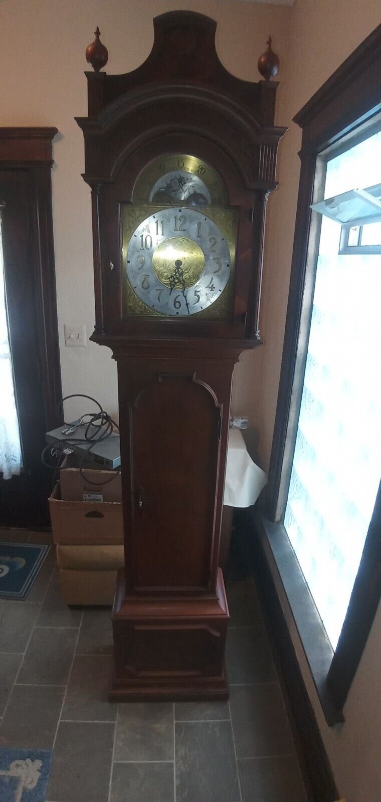 VINTAGE-Colonial Grandfather Clock Tested/Working Video