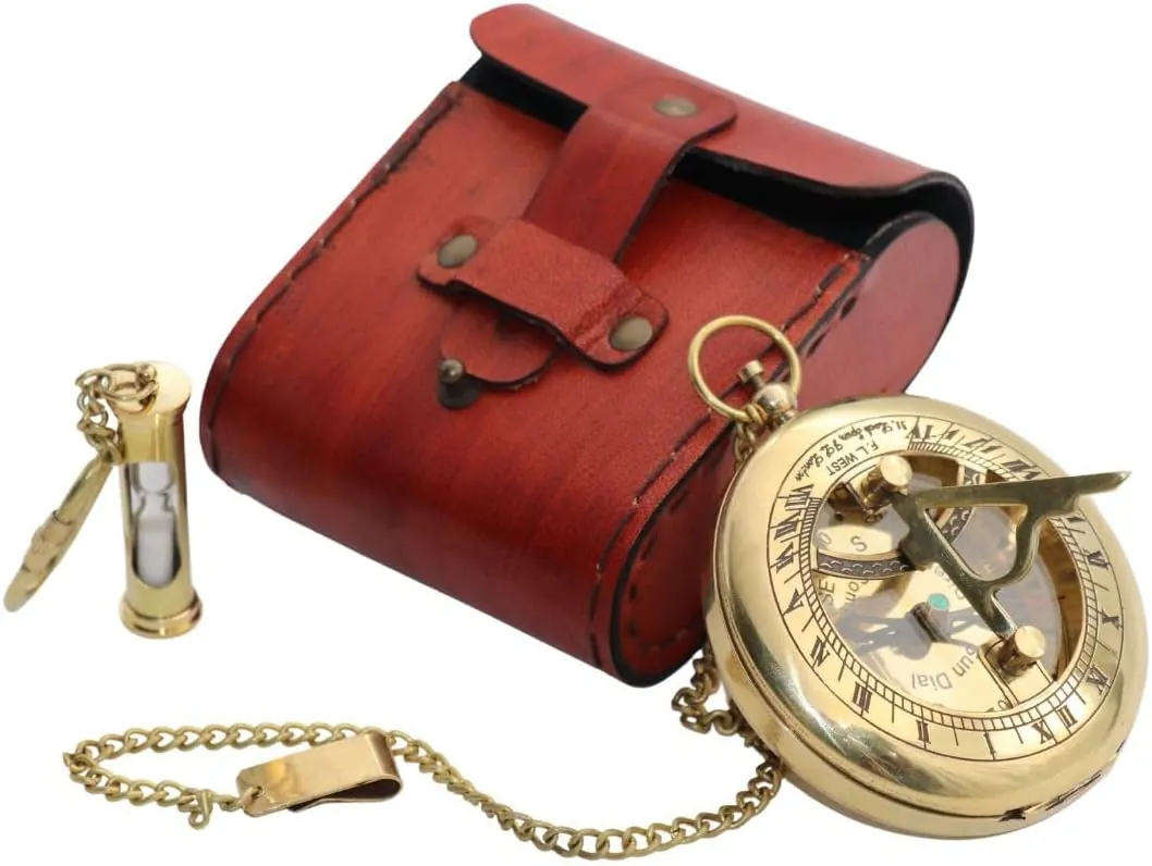 Best Brass Sundial Compass with Leather Case