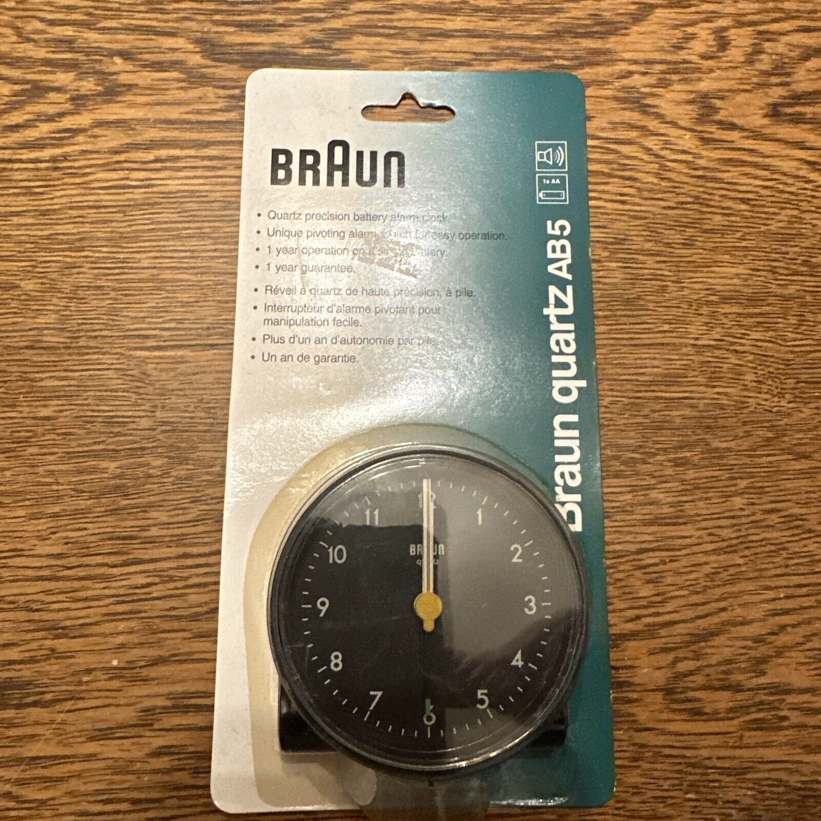 Vintage Braun Black Travel Alarm Clock Model 4748 AB5 New Old Stock