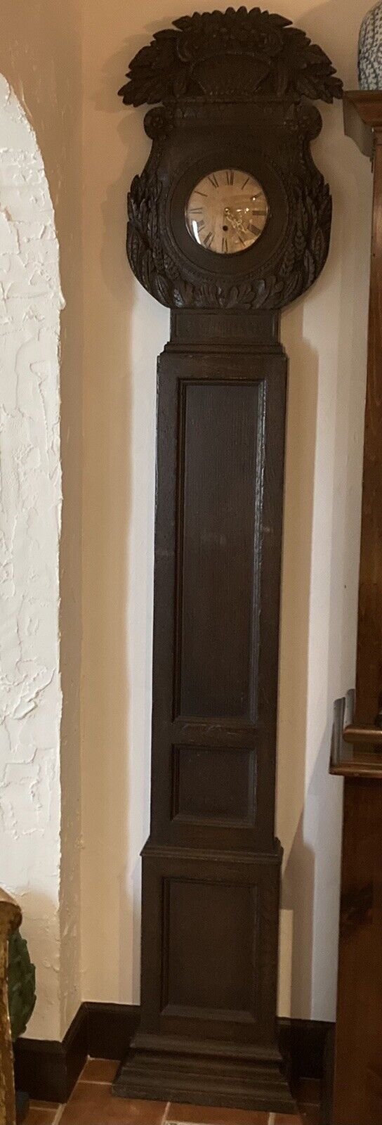 Vintage Chapman Longcase Grandfather Grandaughter Pine Wood Case Clock Spain