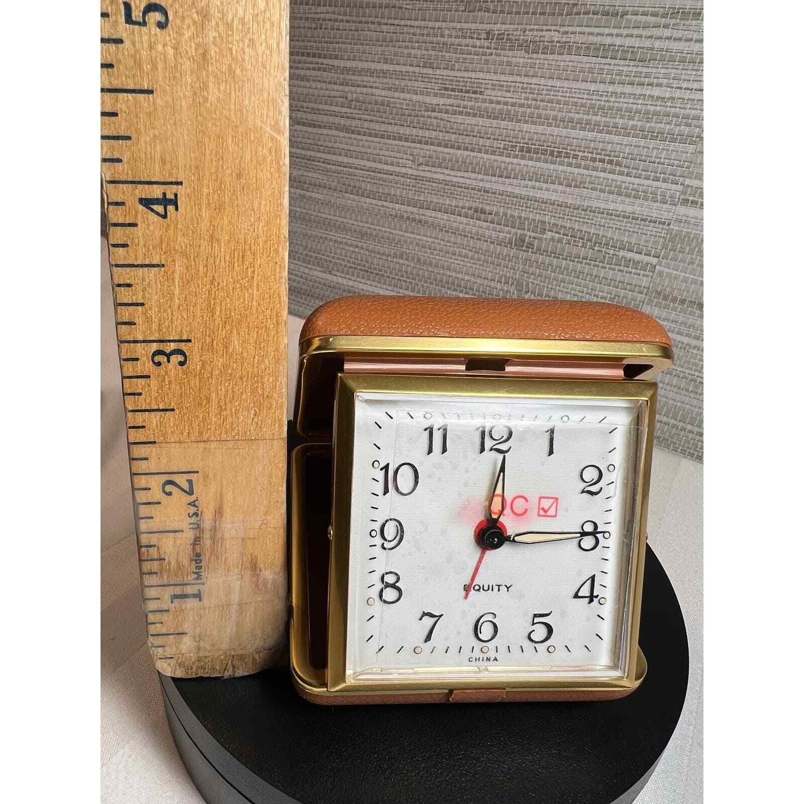 Vintage Equity Travel Alarm Clock Wind-Up 3.5" Glow in the Dark, New - Unused