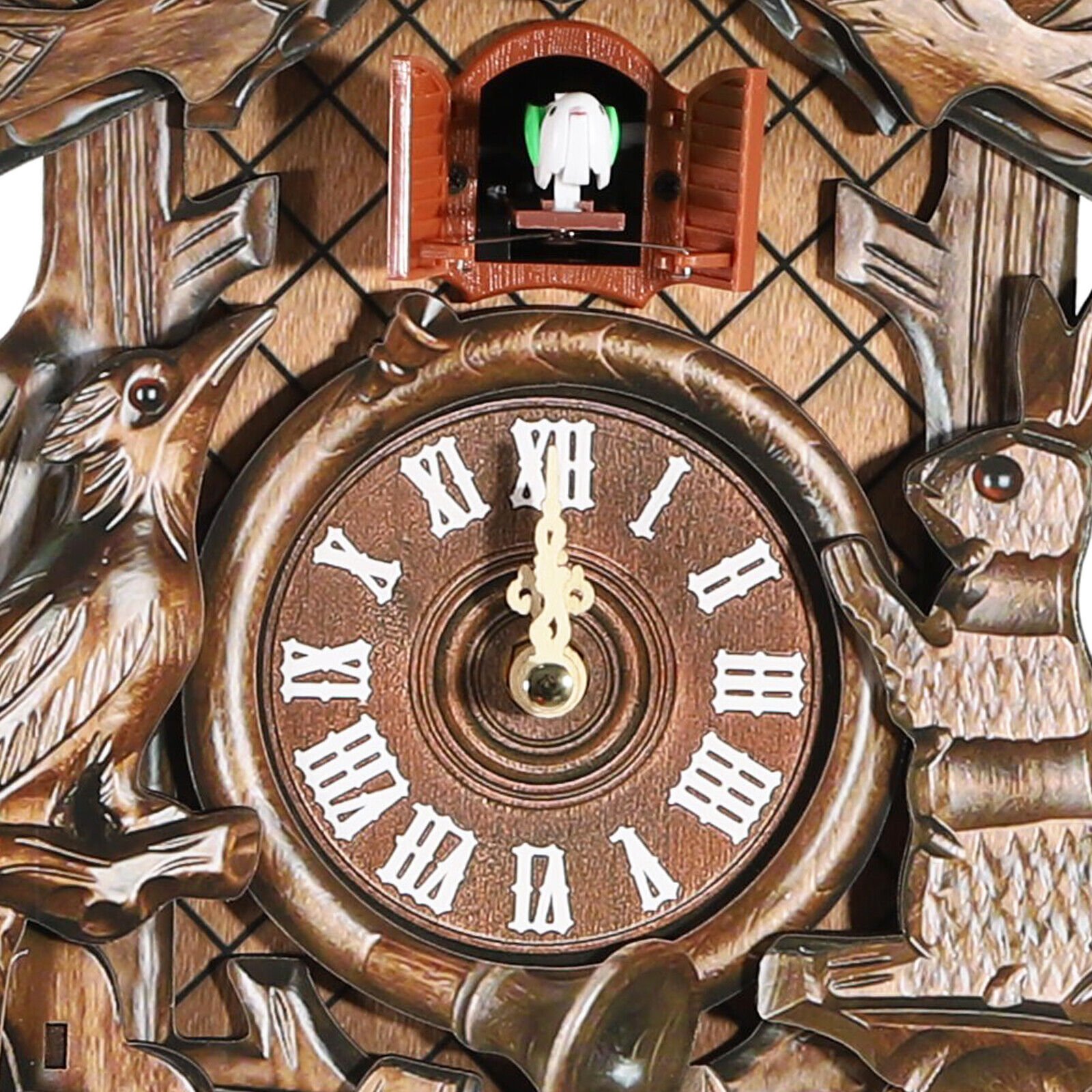 Vintage German Black Forest Wooden Wall Clock Hunter Cuckoo Clock