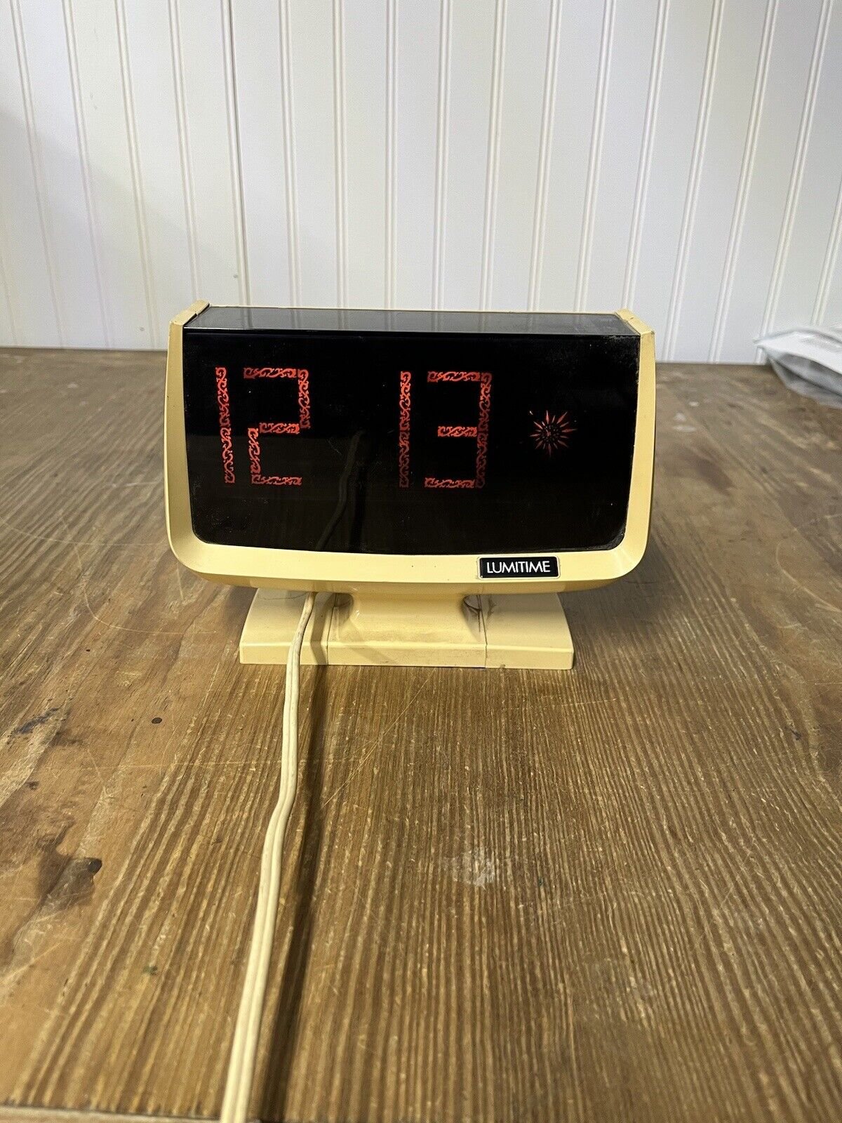Vintage Mid Century LUMITIME Model C31 Tamura Electric '70s Table Clock WORKS!!!
