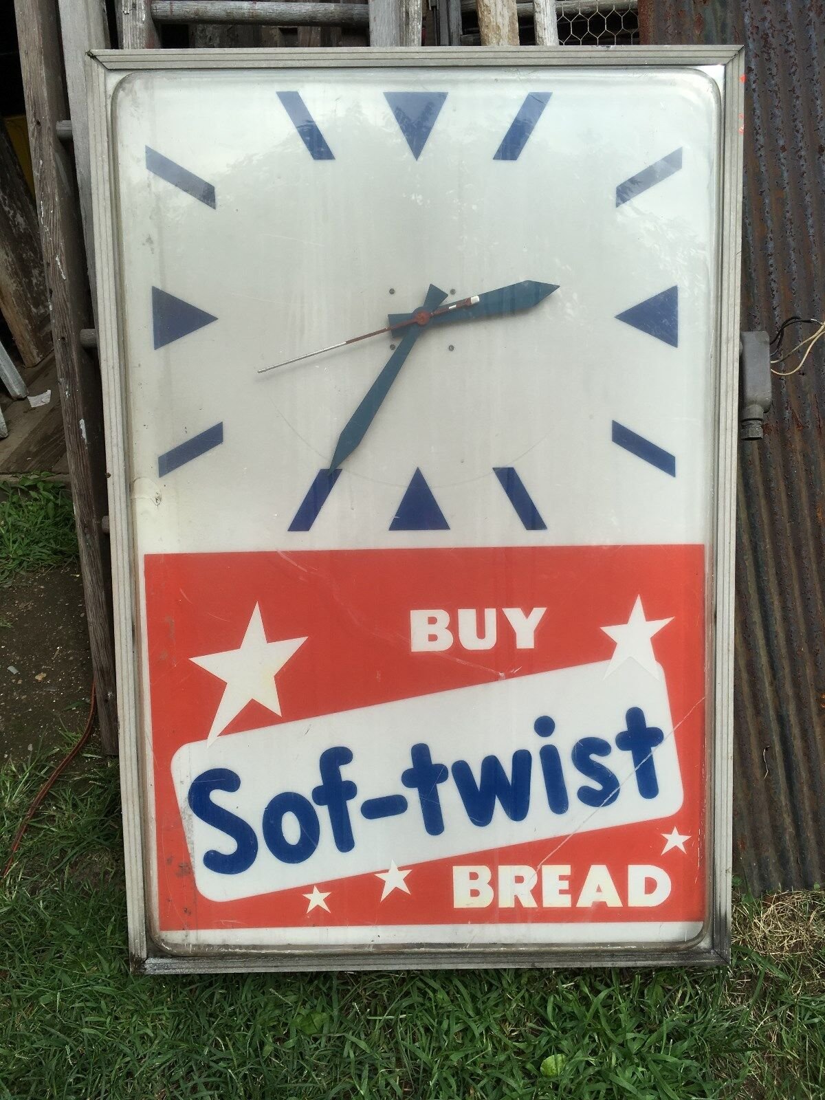Vintage Soft Twist Bread Advertising Wall Clock Sign 44 x30 x 8