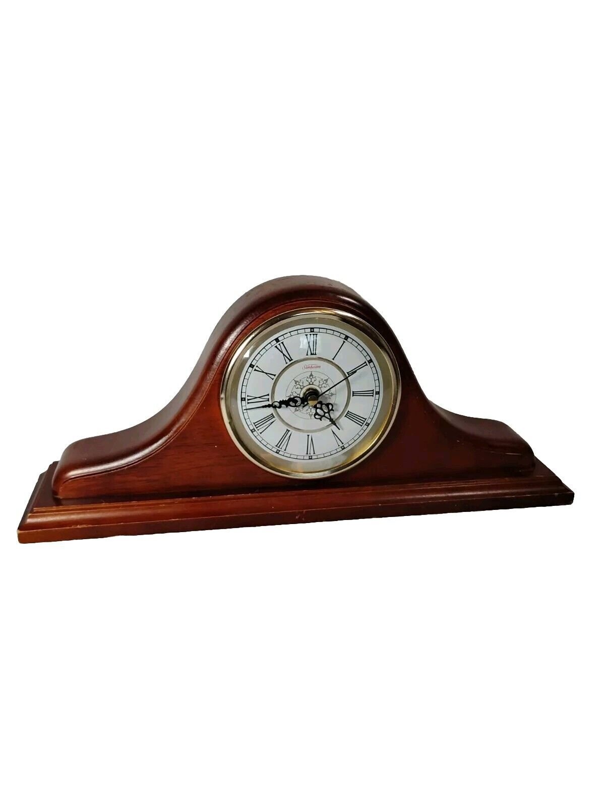 Vintage Sunbeam Tambour Style Model 882-621 Wooden Mantel Quartz Clock