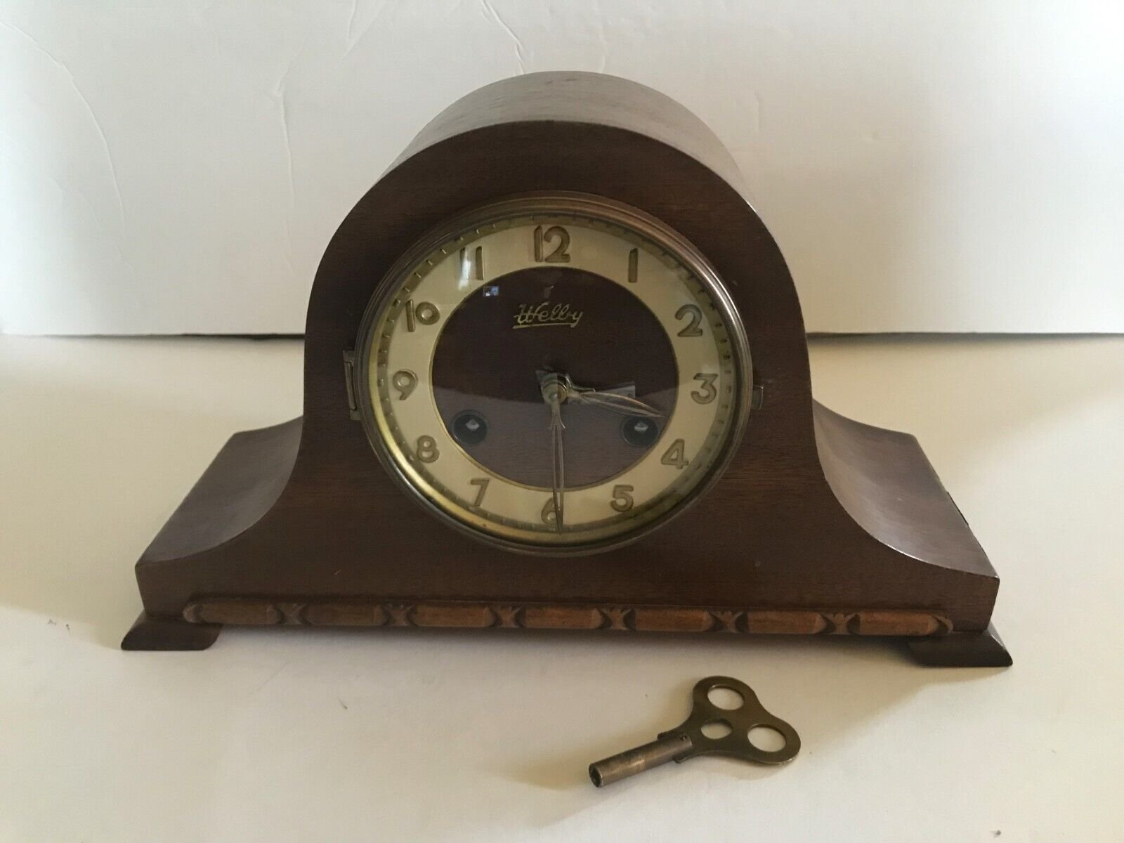VINTAGE "WELBY" GERMAN MECHANICAL MANTLE CHIME CLOCK - Not Working