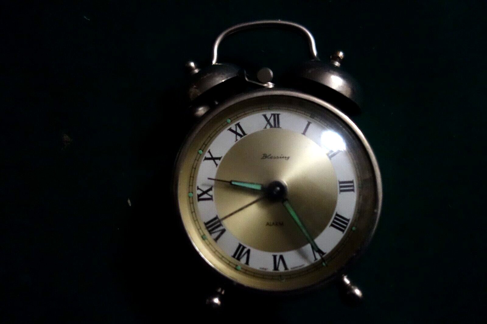 VTG BLASSING Mechanical Twin Bell Alarm Clock West Germany Mantel Decor