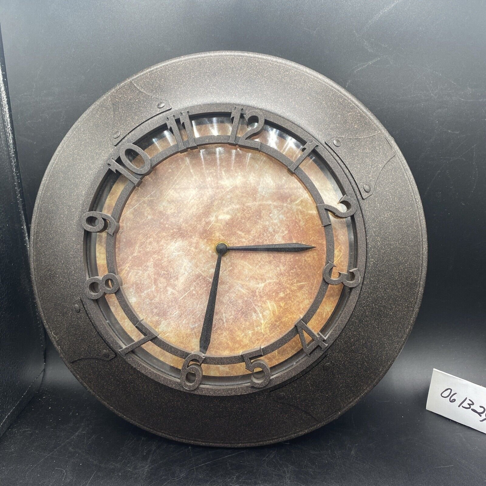 Vtg Robert Abbey Art Deco Metal Battery Operated Wall Clock MCM Working