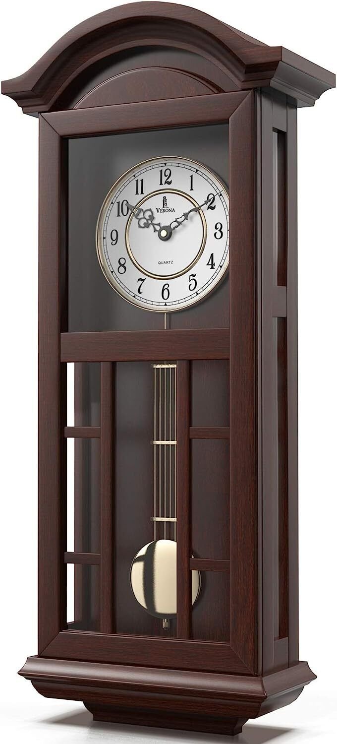 Wall Clock Hanging Grandfather Unique Gift 27x11.5 ELEGANT. CLASSIC. VINTAGE