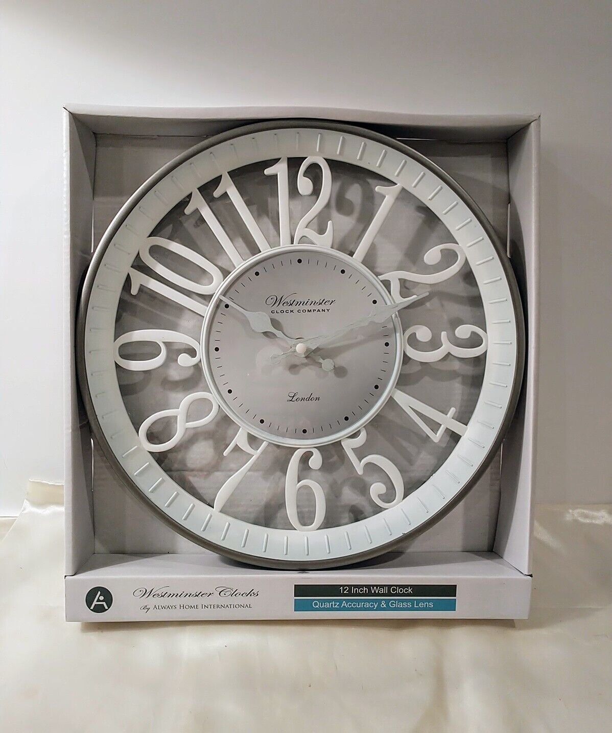 Wall Clock Westminster London By Always Home Intl 12" Quartz Accuracy AA Battery