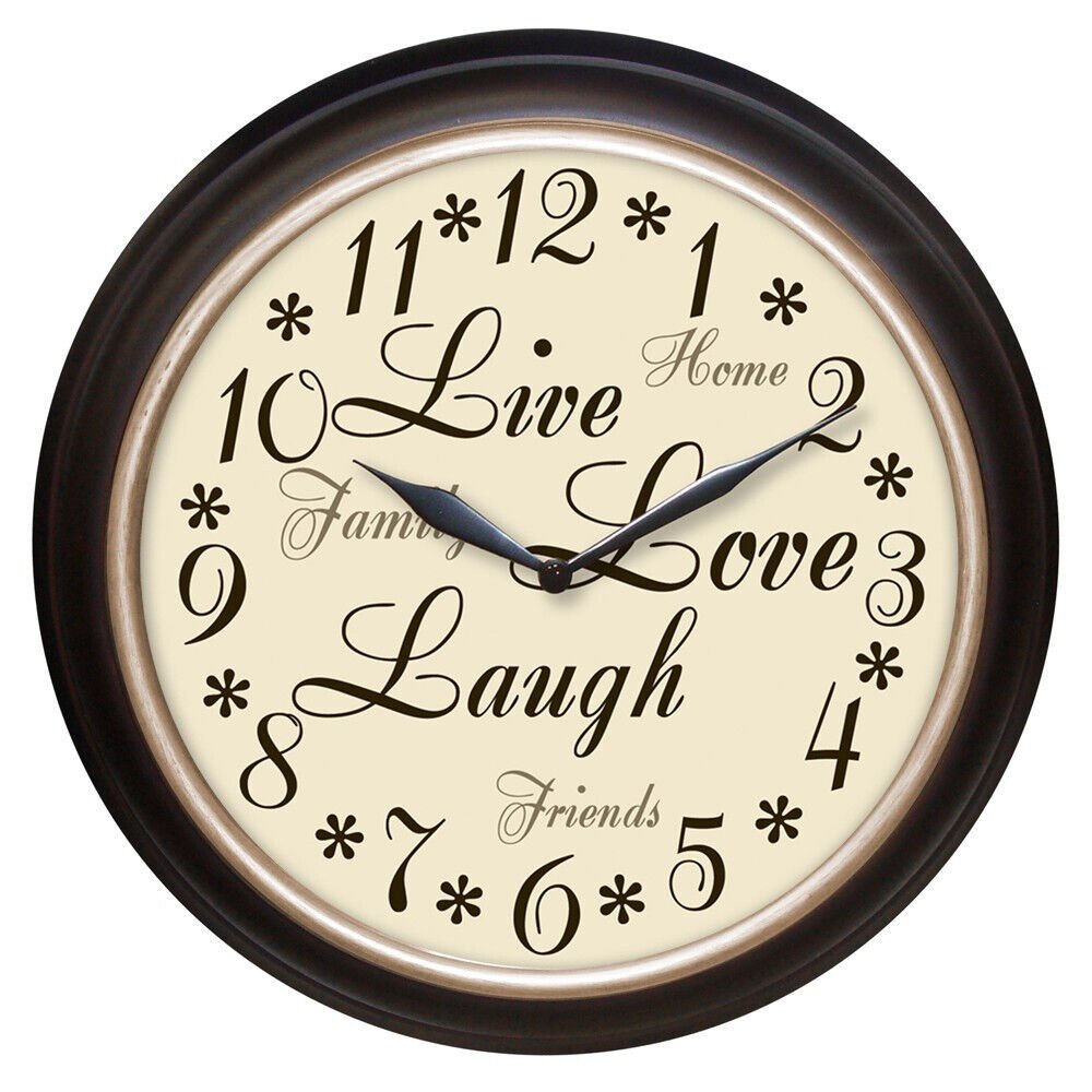 Best Geneva Live Laugh Love Metal Wall Clocks