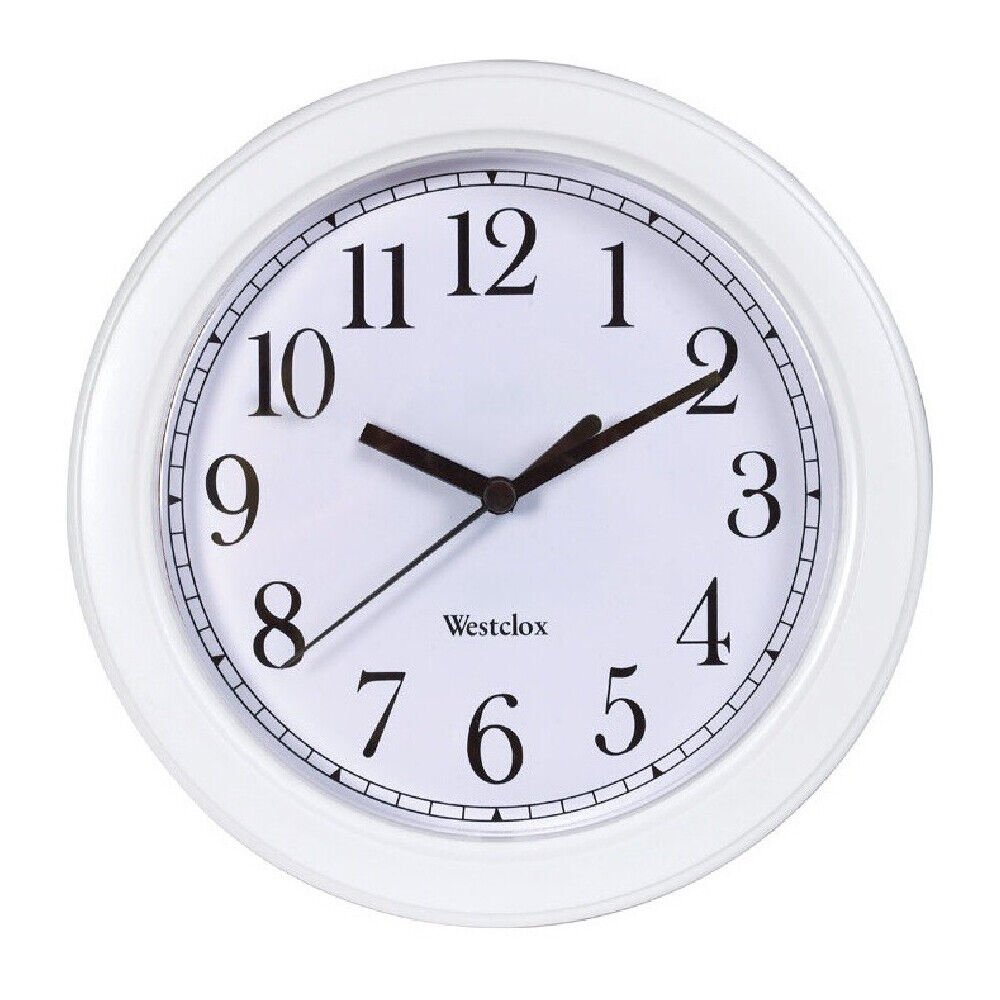 Westclox Wall Clock Simplicity Analog Round Home Office Clock 46994 New, White