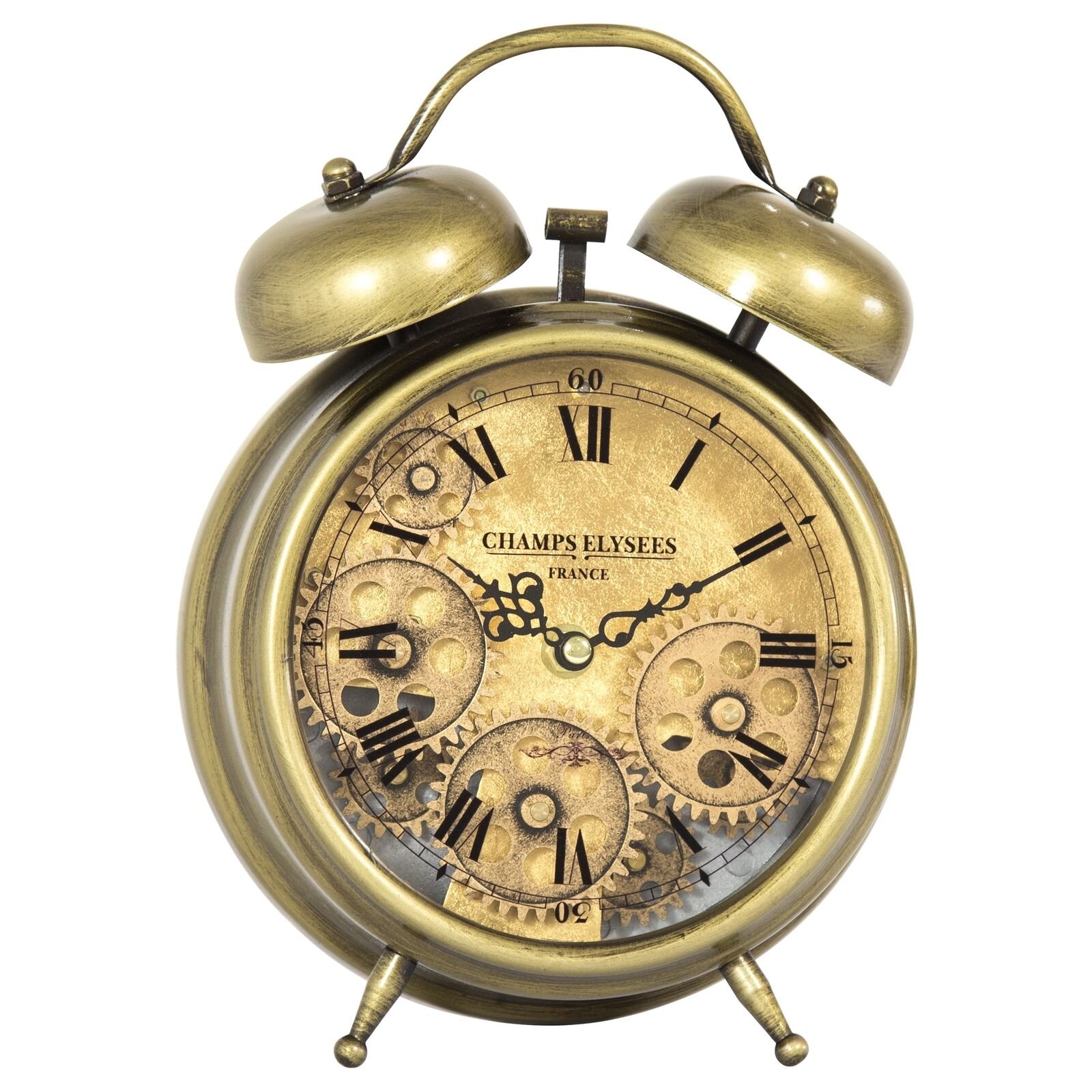 Yosemite Home Decor Brass Gear II Table Top Clock - 10 x 7.5 Bronze/Gold 10 x 7.