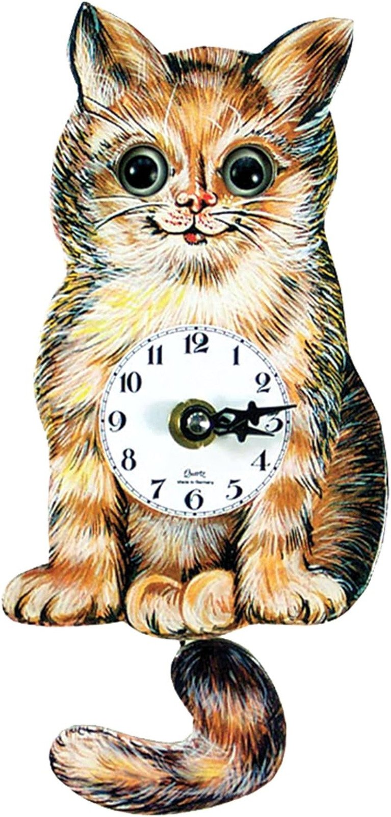 203QP Engstler Battery-Operated Clock - Mini Size - 5.5" H X 3.5" W X 1.5" D, Br