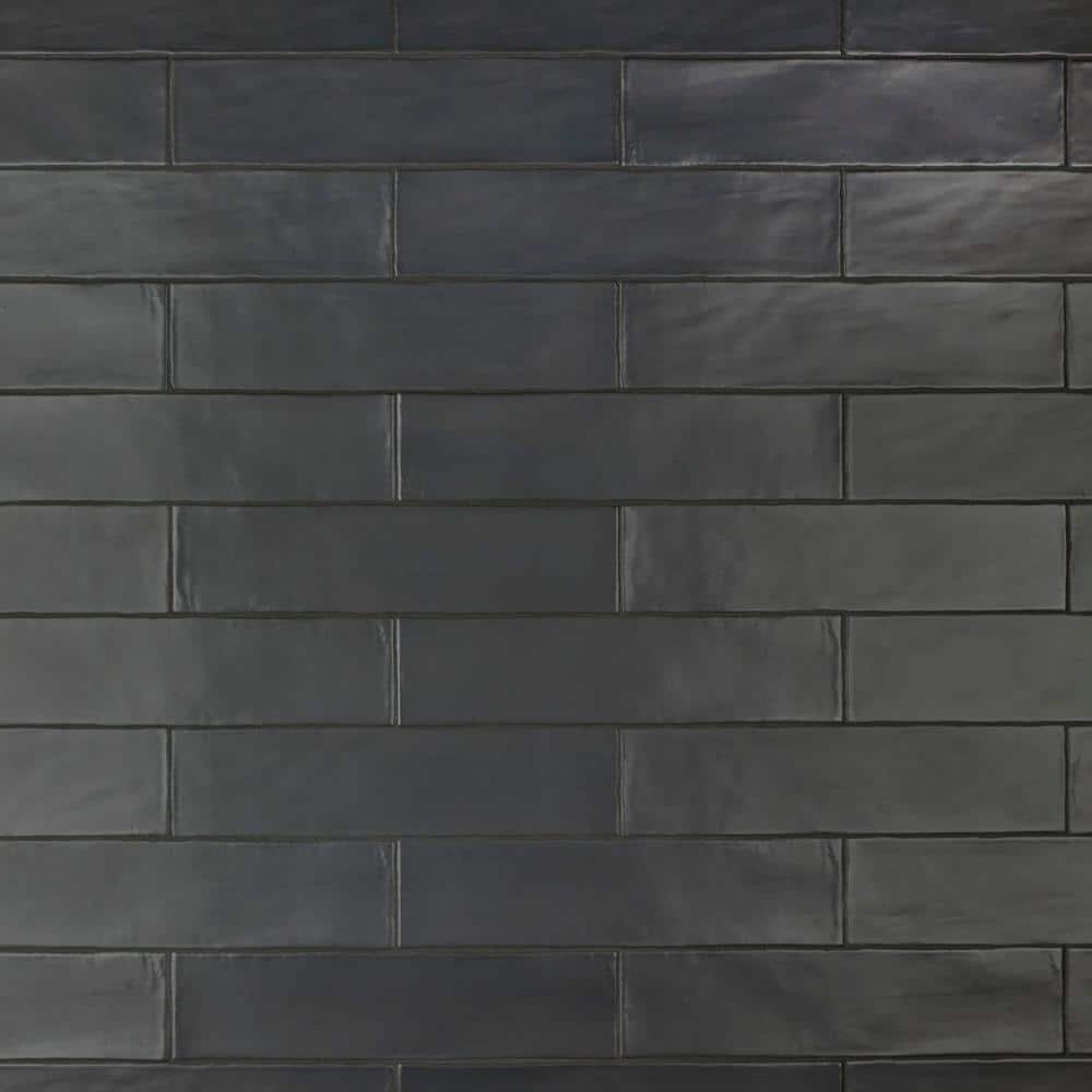 Chester Matte Nero 3 in. x 12 in. Ceramic Wall Tile (5.72...
