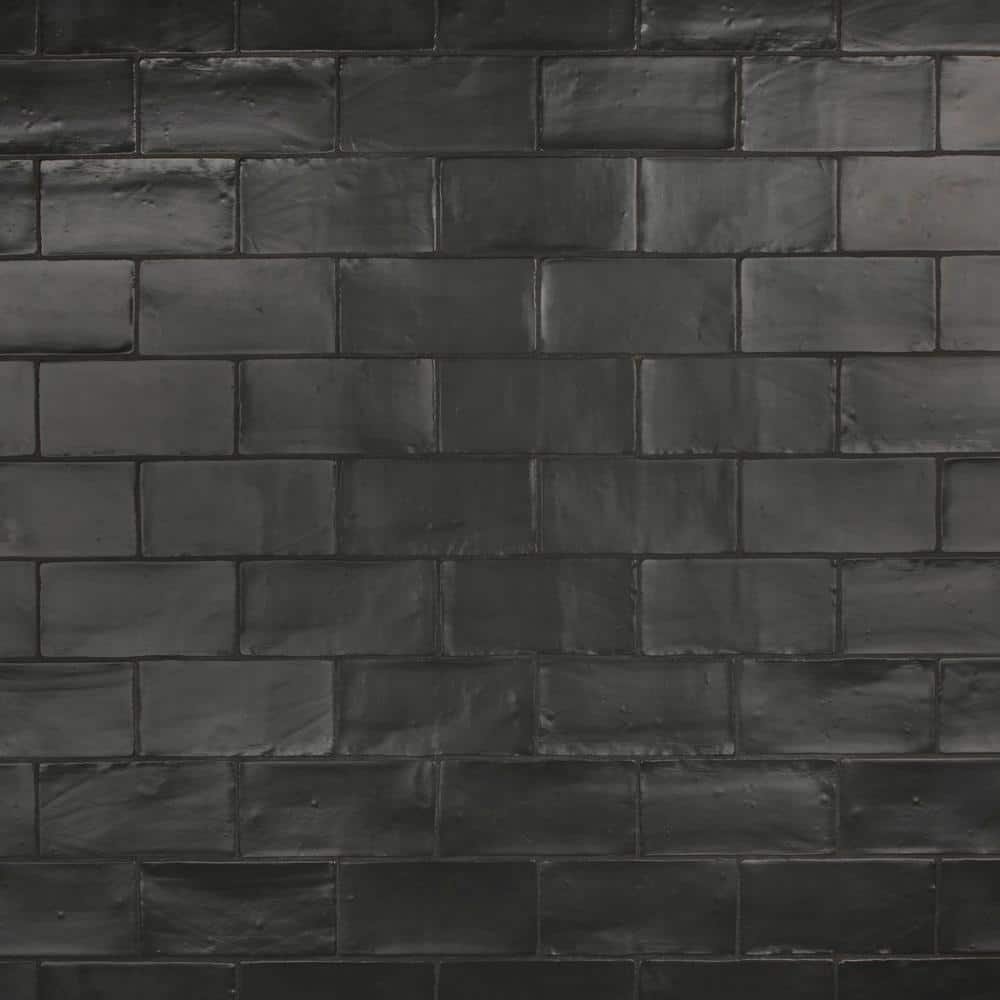 Chester Matte Nero 3 in. x 6 in. Ceramic Wall Tile (5.72...