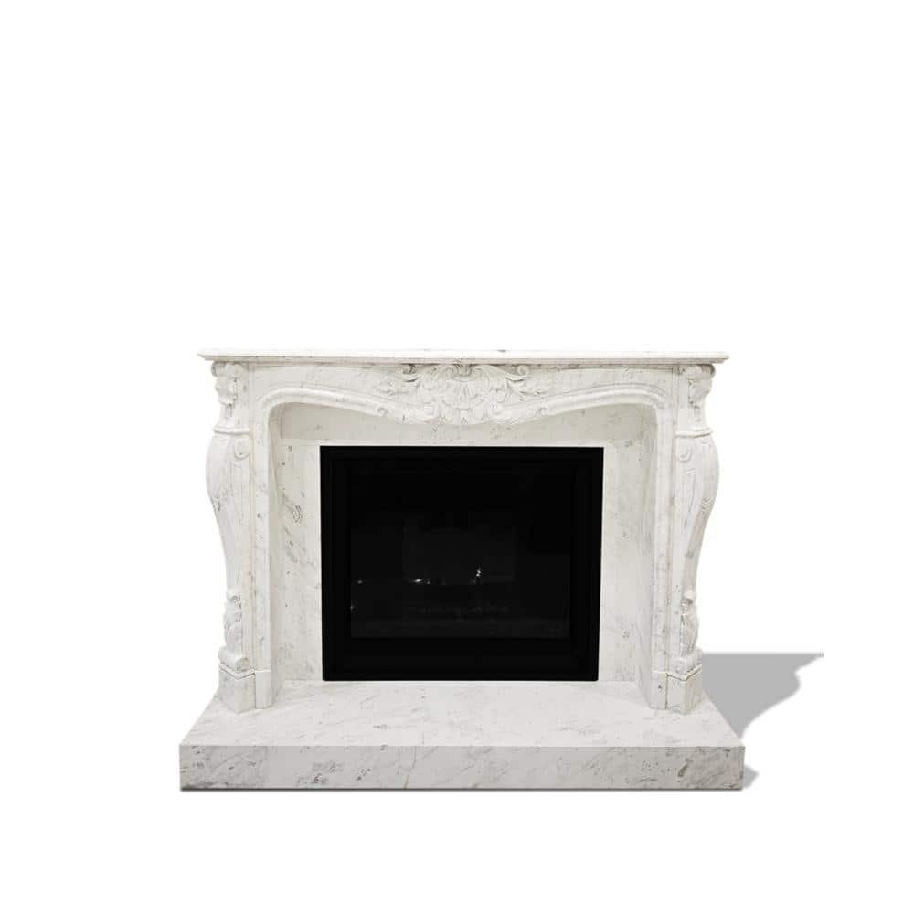 Dynasty French 66 in. x 51-1/8 in. Full Surround Mantel in Natural...