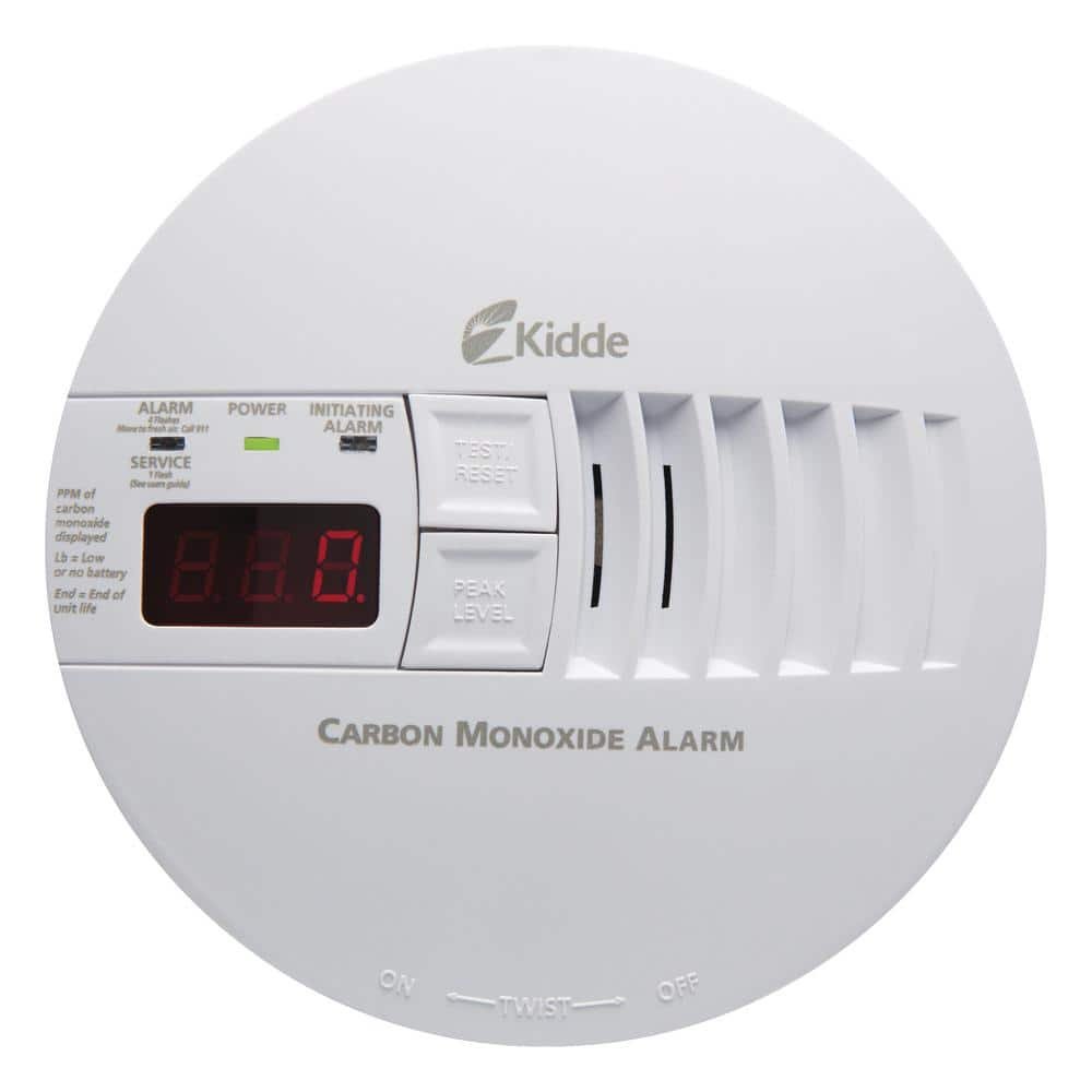 Hardwired Carbon Monoxide Detector with 9-Volt Battery Backup and Digital Display