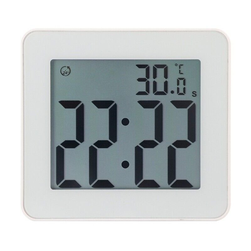 LCD Digital Waterproof Bathroom Wall Clock Shower Clock Timer TemperatureDisplay