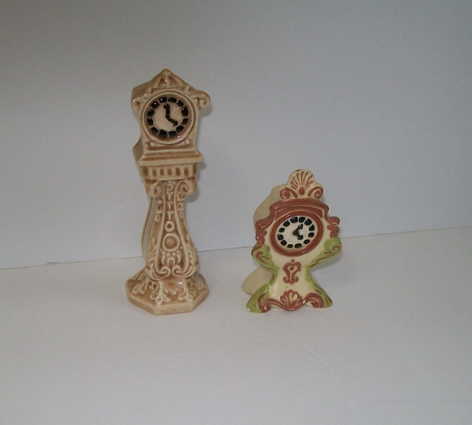 Miniature ceramic Dollhouse Grandfather Clock Mantel Clock