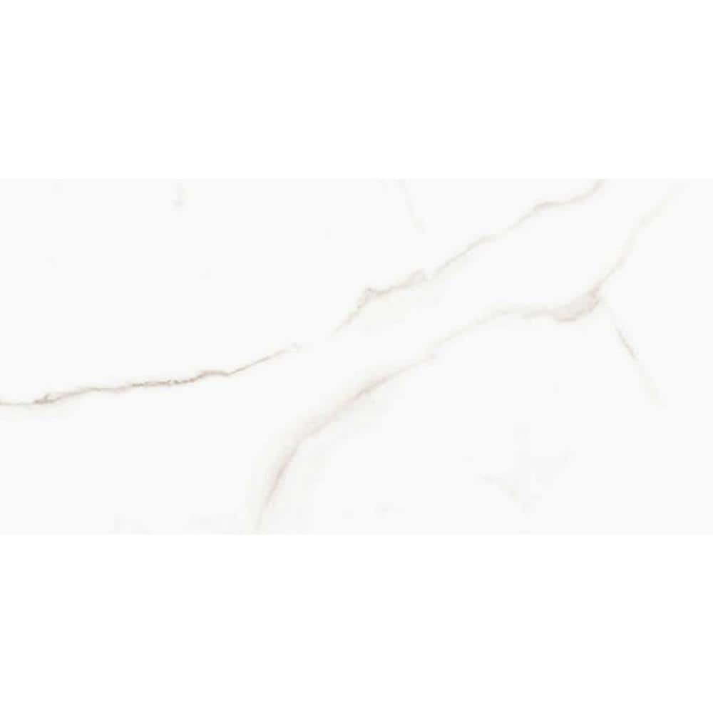 Sculpture White Flat Glossy 12.99 in. x 35.83 in. Ceramic Wall Tile...