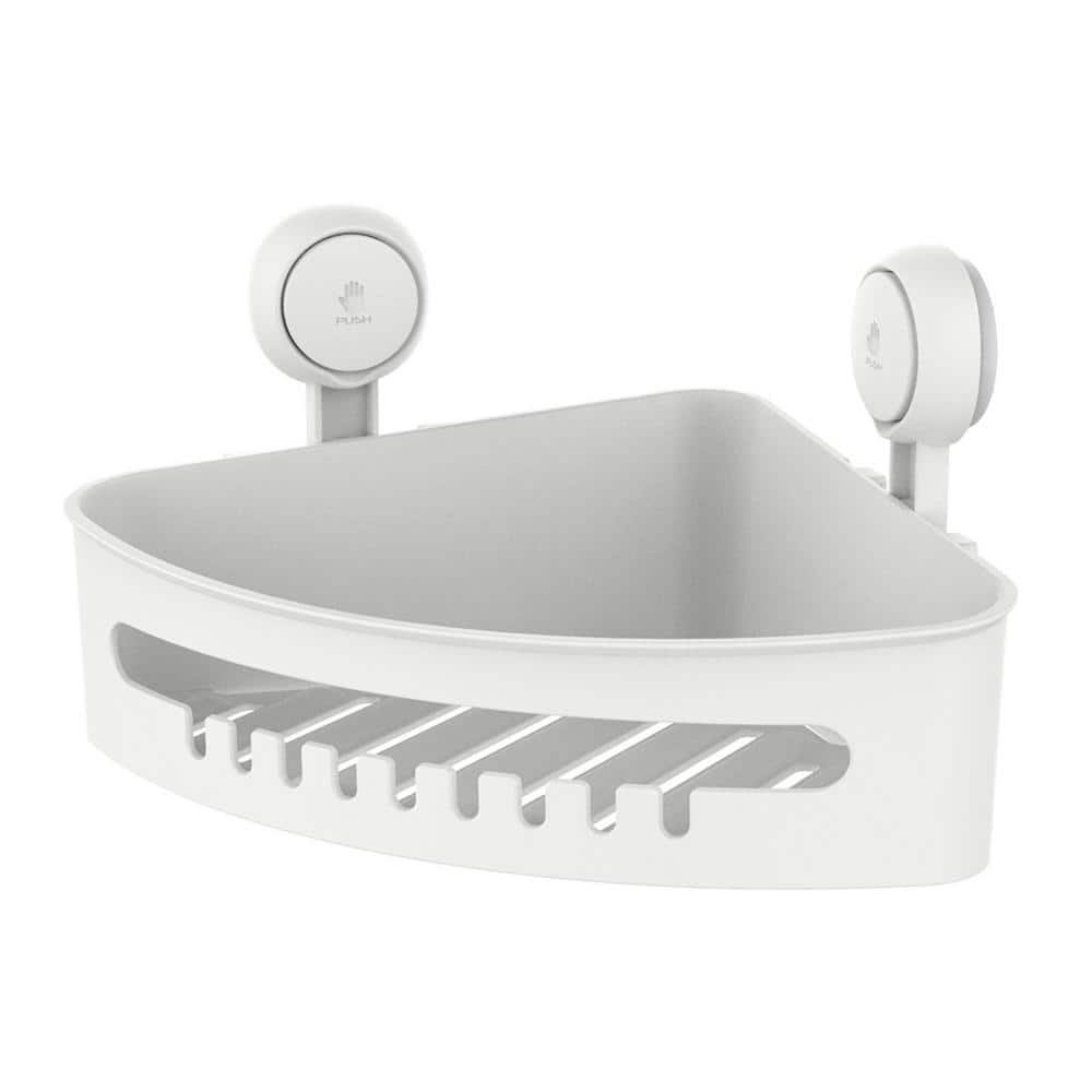 Shower Caddy Adhesive Bathroom Shelf Wall Mounted, in White