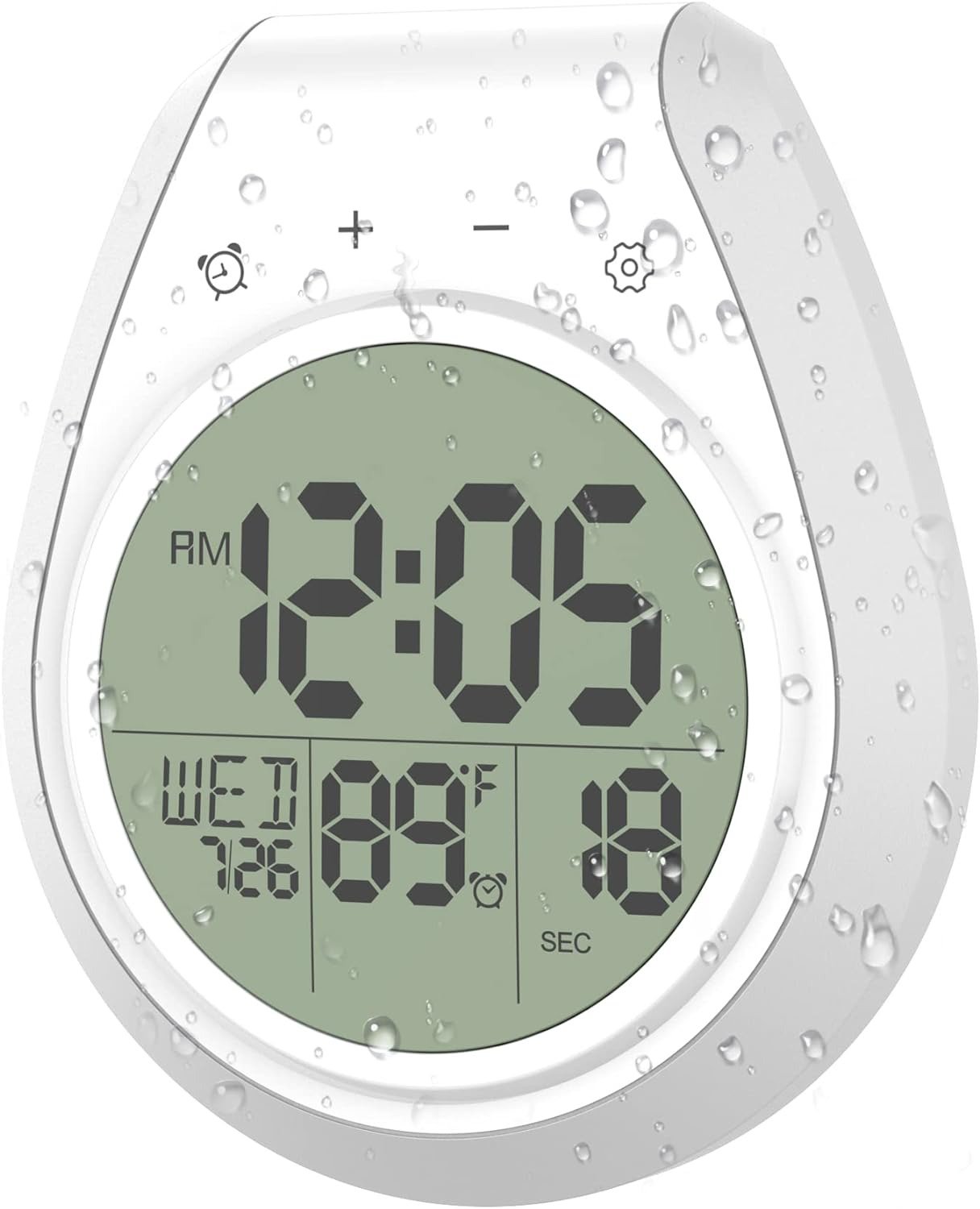 USAOSHOP Digital Bathroom Clock Shower Wall Clock with Timer Waterproof Kitchen