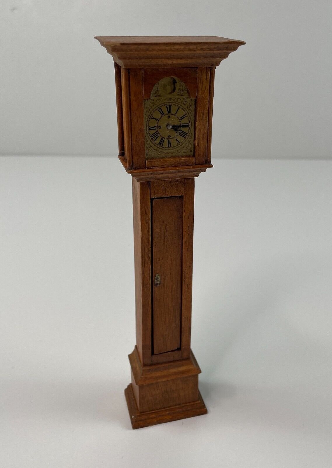 Vintage Dollhouse Wooden Grandfather Clock Furniture Living Room