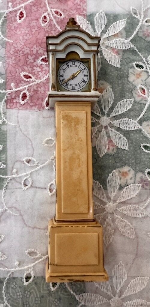 Vintage Mini Grandfather Clock Ideal Doll House Furniture Clock MCM