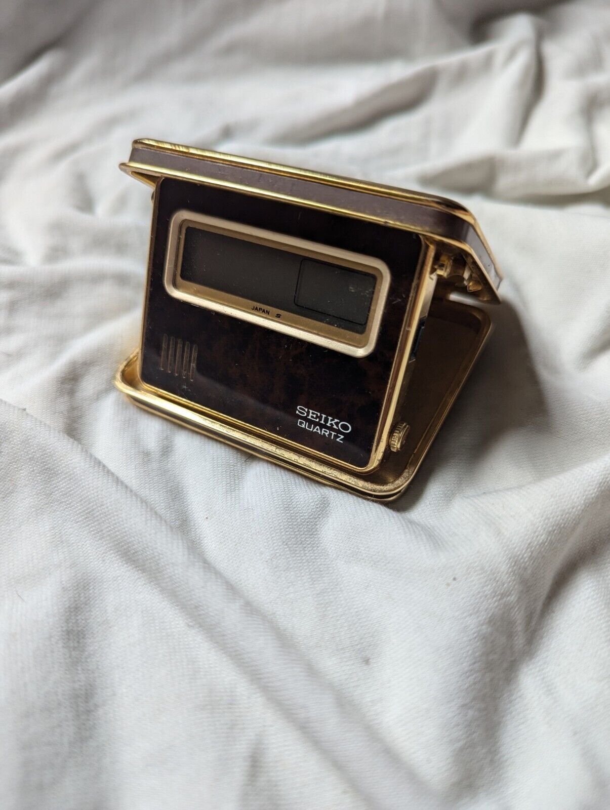 Vintage Seiko Quartz Digital Pocket Travel Alarm Clock Original Box And Manual