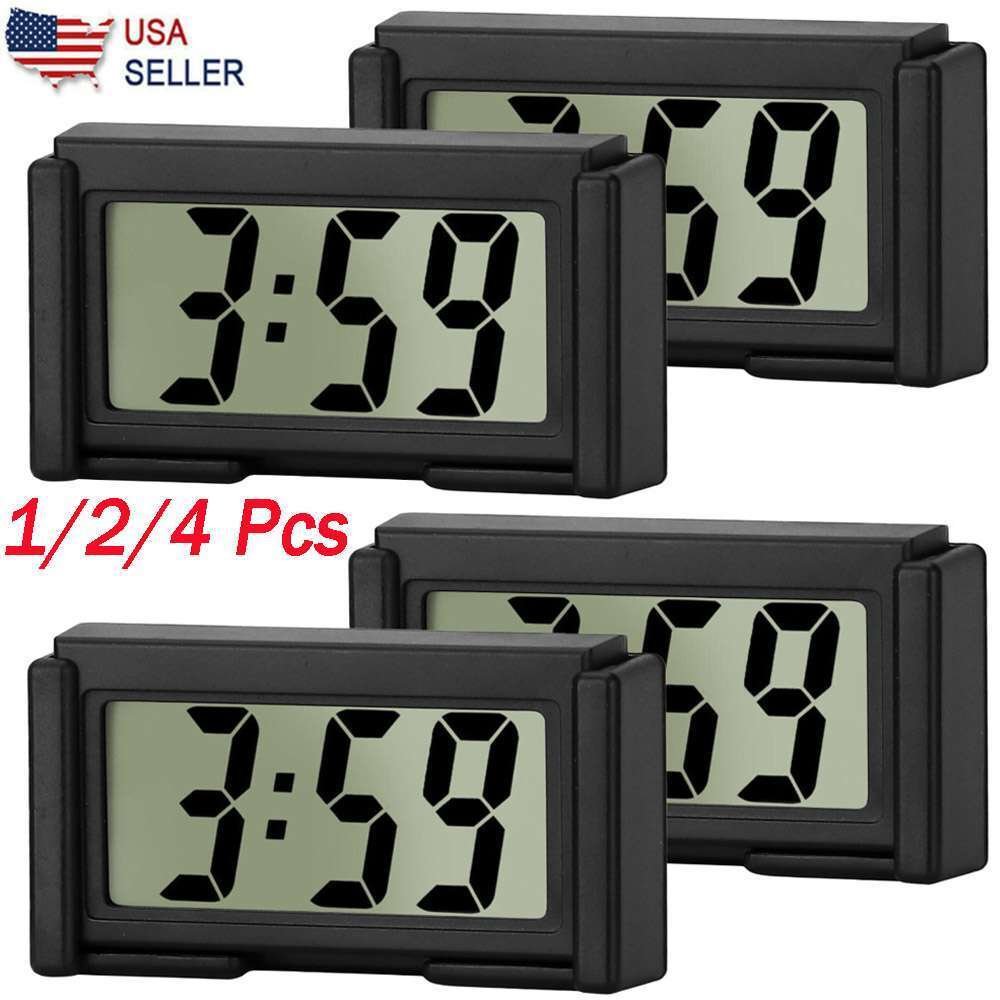 1-4Pcs Digital LCD Home Office Table Car Dashboard Desk Date Time Calendar Clock