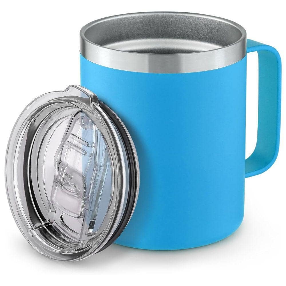 12 oz. Insulated Stainless Steel Coffee Mug with Lid - Ocean Blue