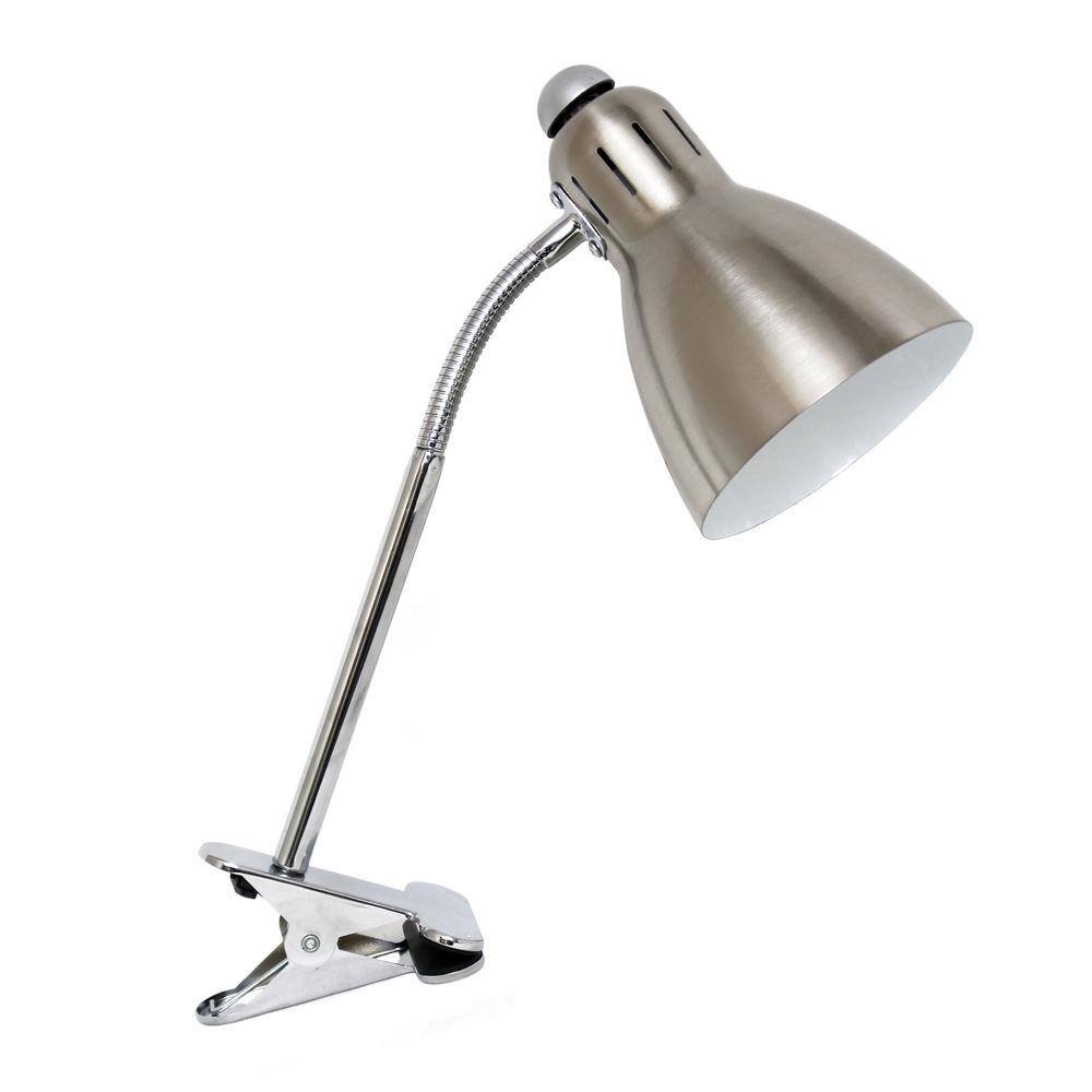 17.5 in. Clip Light Brushed Nickel Desk Lamp