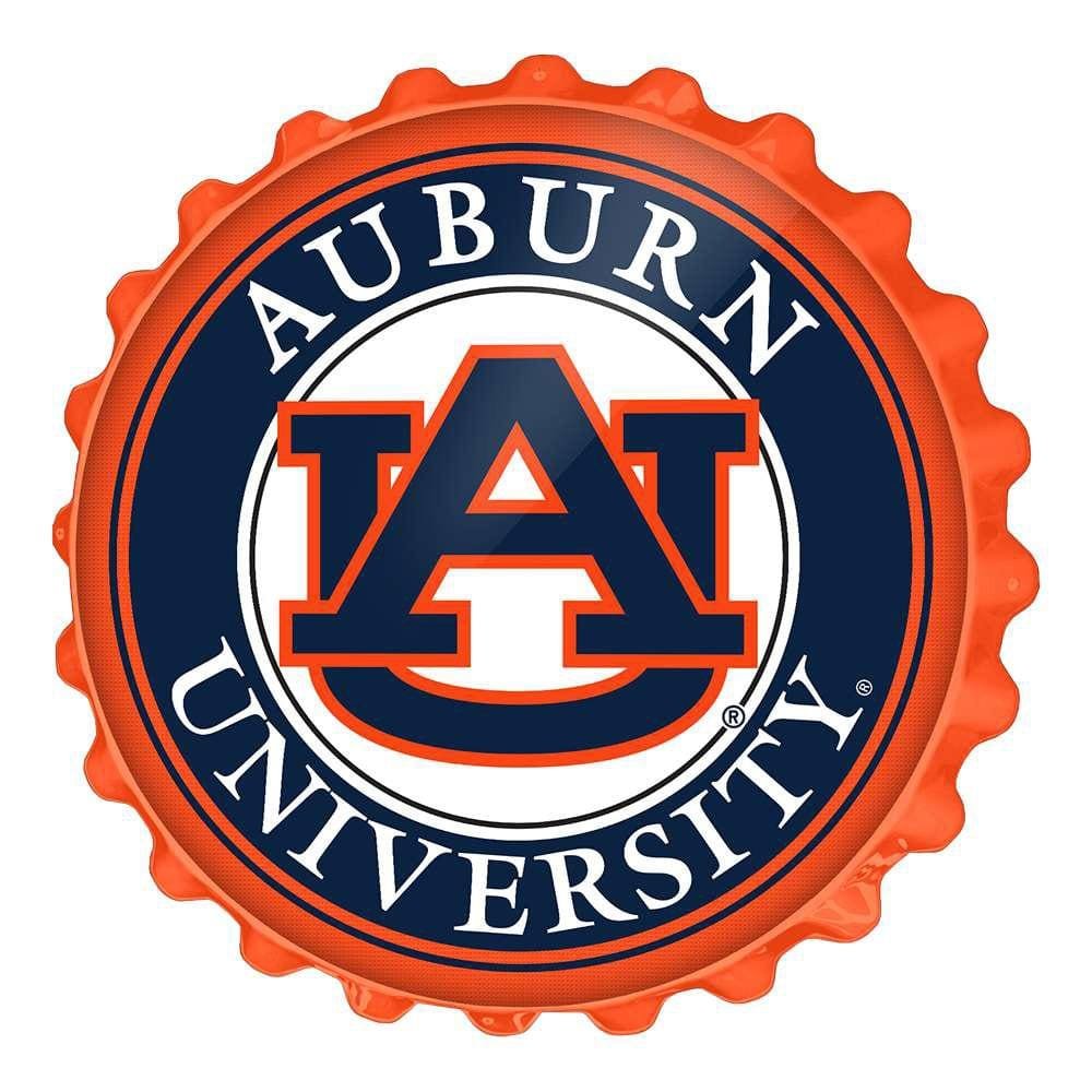 19 in. Auburn Tigers Plastic Bottle Cap Decorative Sign