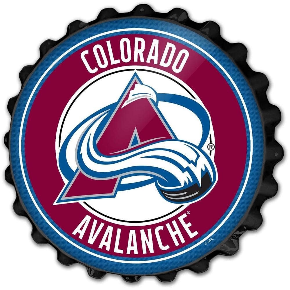 19 in. Colorado Avalanche Plastic Bottle Cap Decorative Sign