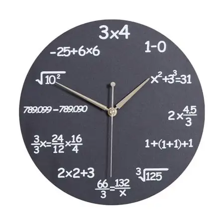 1 PC Creative Mathematics Blackboard Clock Wall Clock for Classroom Home Office Decoration Gift