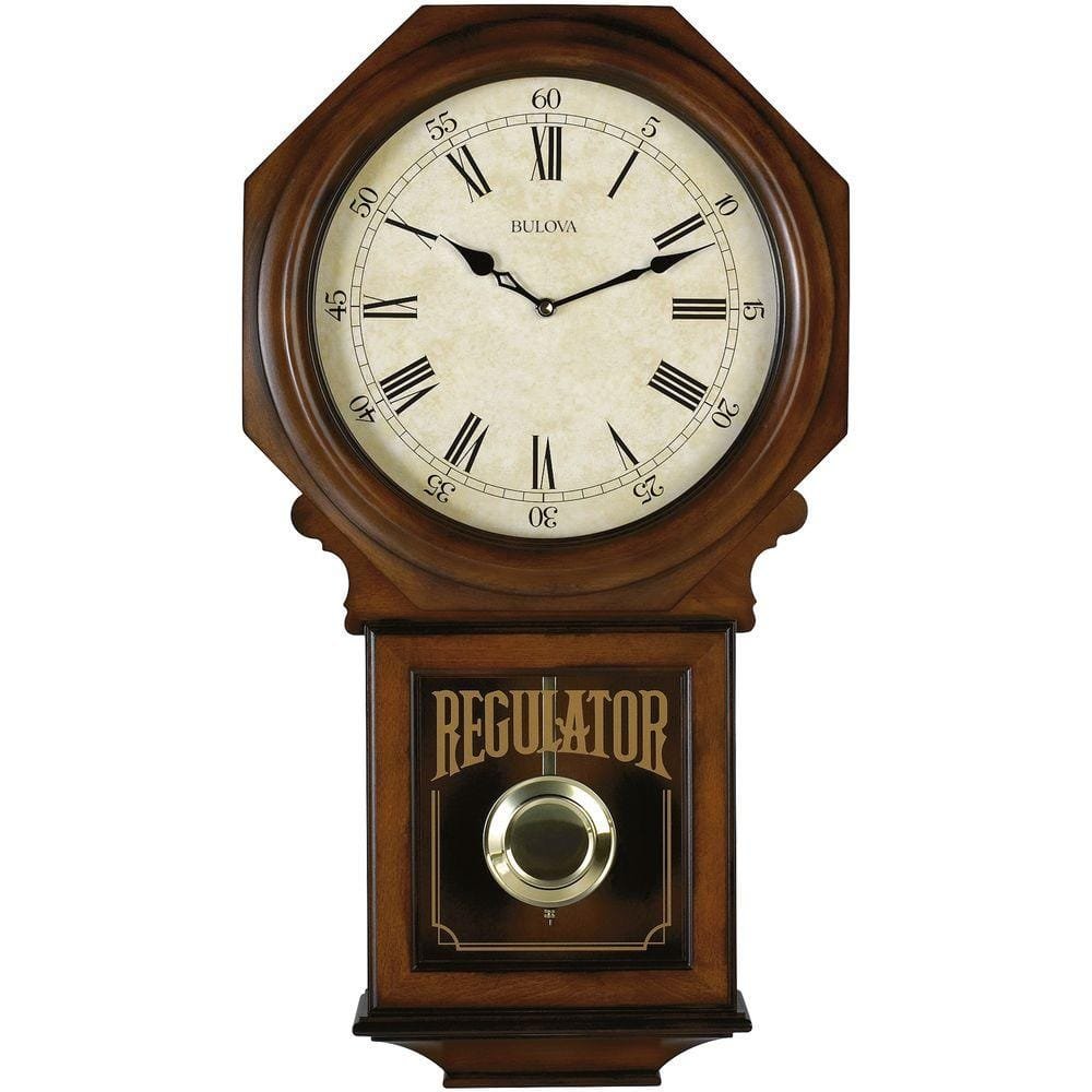 25 in. H x 13.75 in. W Pendulum Chime Wall Clock