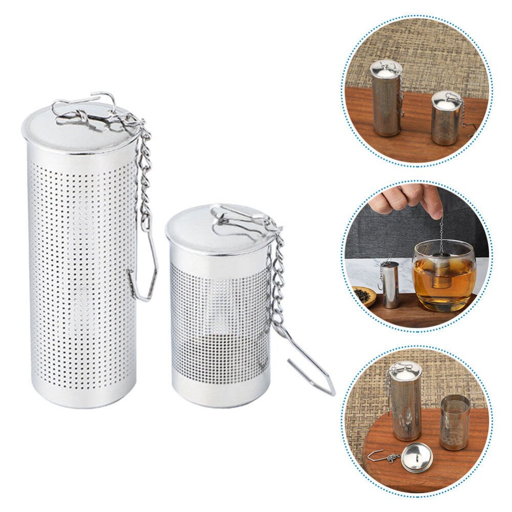 2 Pcs Mesh Strainer Stainless Steel Tea Bag Filter Spice Seasoning