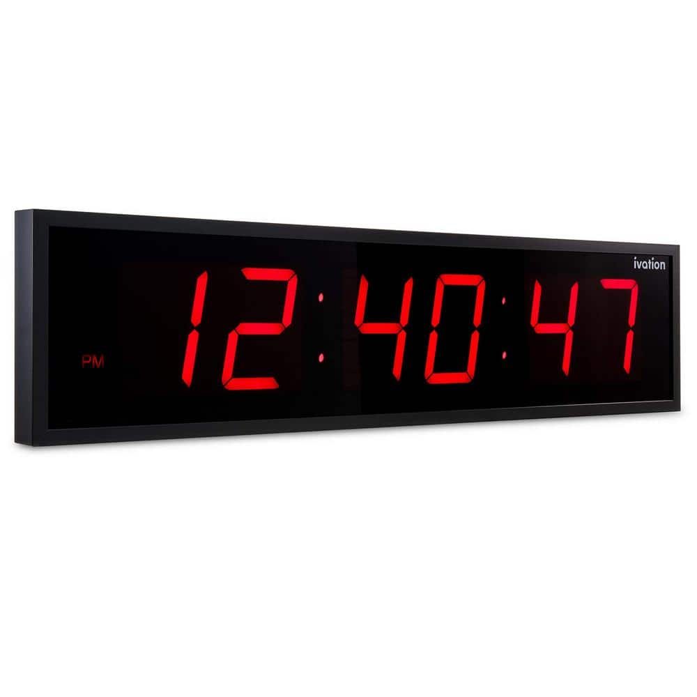 36 in. Large Digital Wall Clock, LED Digital Clock with Remote, Red