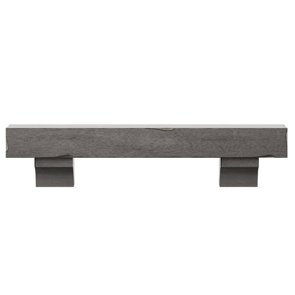 48 in. Weathered Gray Cap-Shelf Mantel
