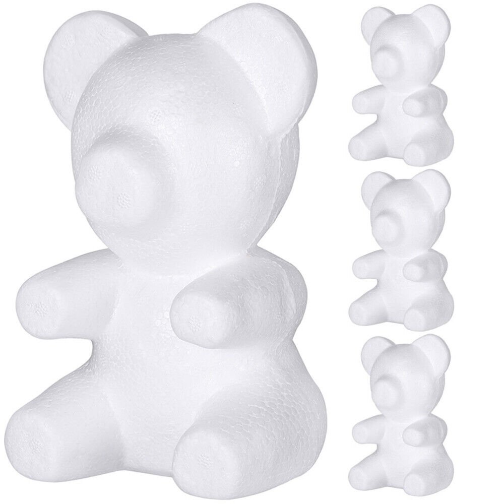 4 Pcs Flower Arranging Bear Christmas Decoration Ornament Foam Shapes Chrismas