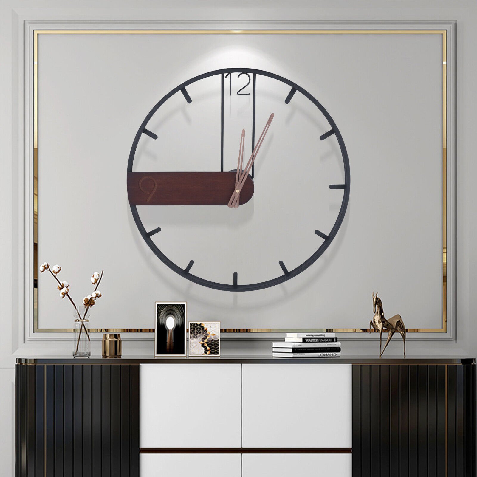 53cm Extra Large Modern Metal Wall Clock Round Non-Numeric Home Nordic Decor